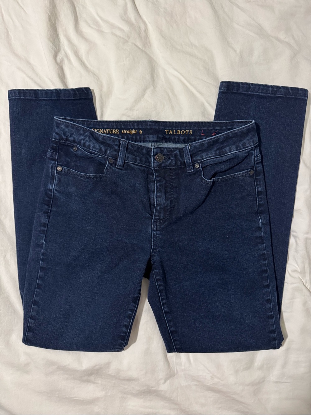 Talbots Straight Leg Jeans in Dark Indigo Blue